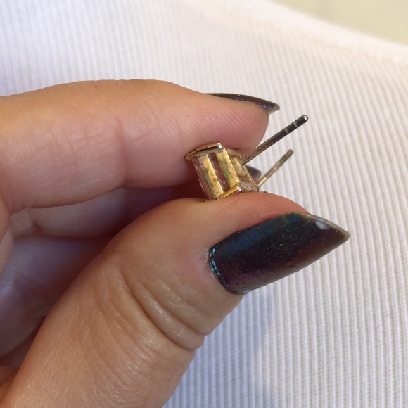 - Pink CZ Earrings ( posts) - Picture 5 of 7